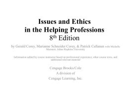 Issues and Ethics u in the Helping Professions 6th Edition