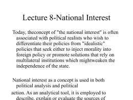 Lecture 16-National Interest