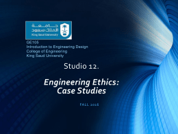 Studio 12 - Ethics Case Studies