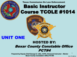 1. Basic TCLEOSE Instructor Course # 1014