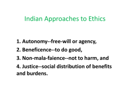 Indian Approaches to Ethics