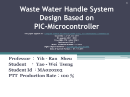 Waste Water Handle System Design Based on PIC