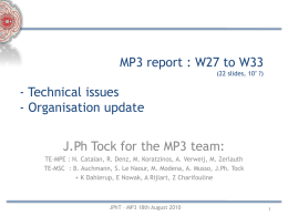 MP3 report - CERN Indico