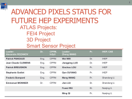Advanced pixels status for futur HEP experiments