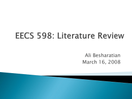 EECS 598: Literature Review - EECS @ Michigan