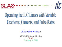Operating the ILC Linacs with Variable Gradients, Currents and