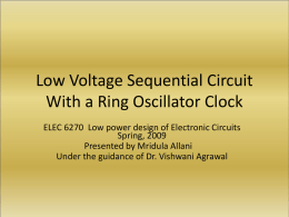 Low Voltage Sequential Circuit With a Ring Oscillator Clock
