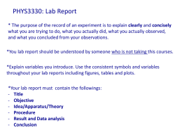PHYS3330: Lab Report