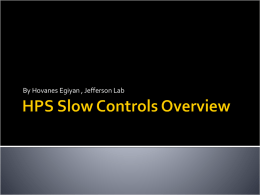 Slow Controls, Overview
