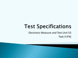 Test-Specifications