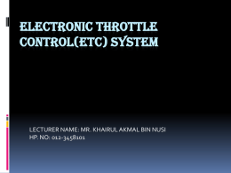 Electronic Throttle Control(ETC) System - ja505