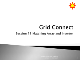 Grid Connect - damon`s solar training