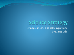 Formula Triangles Science Strategy