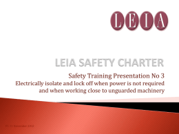 LEIA SAFETY CHARTER - Lift and Escalator Industry Association