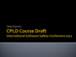 CPLD Course Draft - System Safety Society