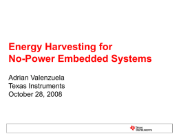 No-Power Energy Harvesting Embedded Systems