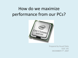 How do we maximize performance from our PCs?