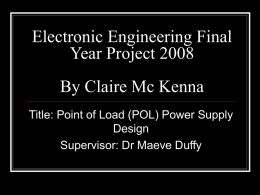Electronic Engineering Final year project By Claire Mc Kenna