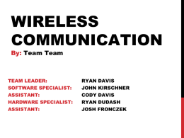 WIRELESS COMMUNICATION By: Team Team