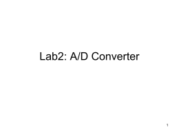 Lab2: A/D Converter - University of Colorado Colorado Springs
