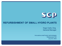 Aucun titre de diapositive - Small Hydro