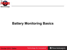 Battery Monitoring Basics