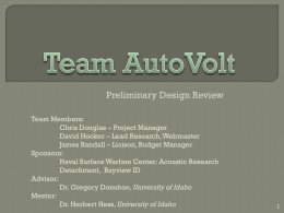 Team AutoVolt - University of Idaho