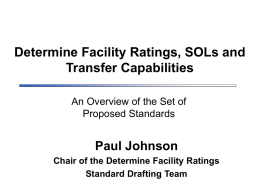 Determine Facility Ratings, System Operating Limits and