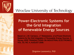 Power-Electronic Systems for the Grid Integration of