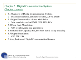 Chapter 1 : Introduction to Electronic Communications System