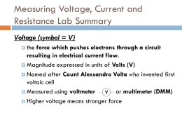 Measuring Voltage, Current and Resistance Lab Summary