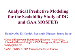 Analytical Predictive Modeling for Scalability of DG and