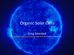 Organic Solar Cells - MRSEC University of Nebraska | MRSEC