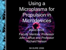 Using a Microplasma for Propulsion in Microdevices