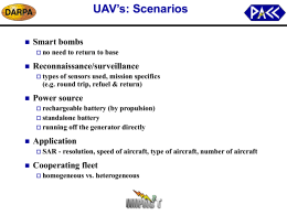 UAV’s: Scenarios