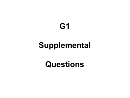 G1 Supplemental Questions