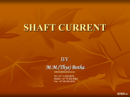 SHAFT CURRENT - Rotating Machines Working Group