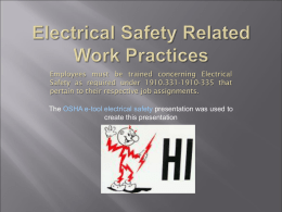 Electrical Safety Related Work Practices