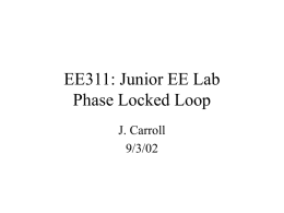 EE311: Junior EE Lab Phase Locked Loop
