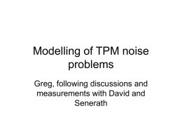 Modelling of TPM noise problems