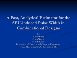 A Fast, Analytical Estimator for the SEU