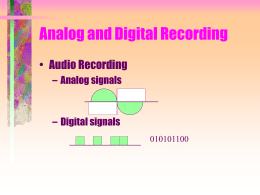 Analog and Digital Recording