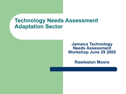 Technology Needs Assessment Adaptation Jamaica