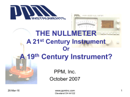 a 21 st century nullmeter