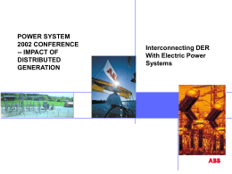 Interconnecting DER with Electric Power Systems