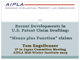 Engellenner Means-plus-function Presentation AIPLA MWI 2013