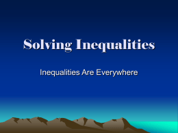 Solving Inequalities