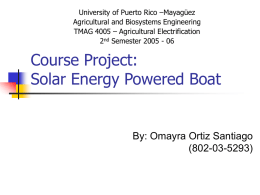 Barco Solar - Omayra