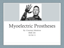 Myoelectric Prostheses - Electrical, Computer & Biomedical