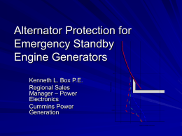 Alternator Protection for Emergency StandbyEngine Generators
